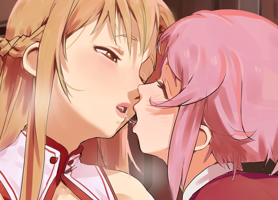 Asuna Hentai: Asuna and Lisbeth Fingering and Kissing!